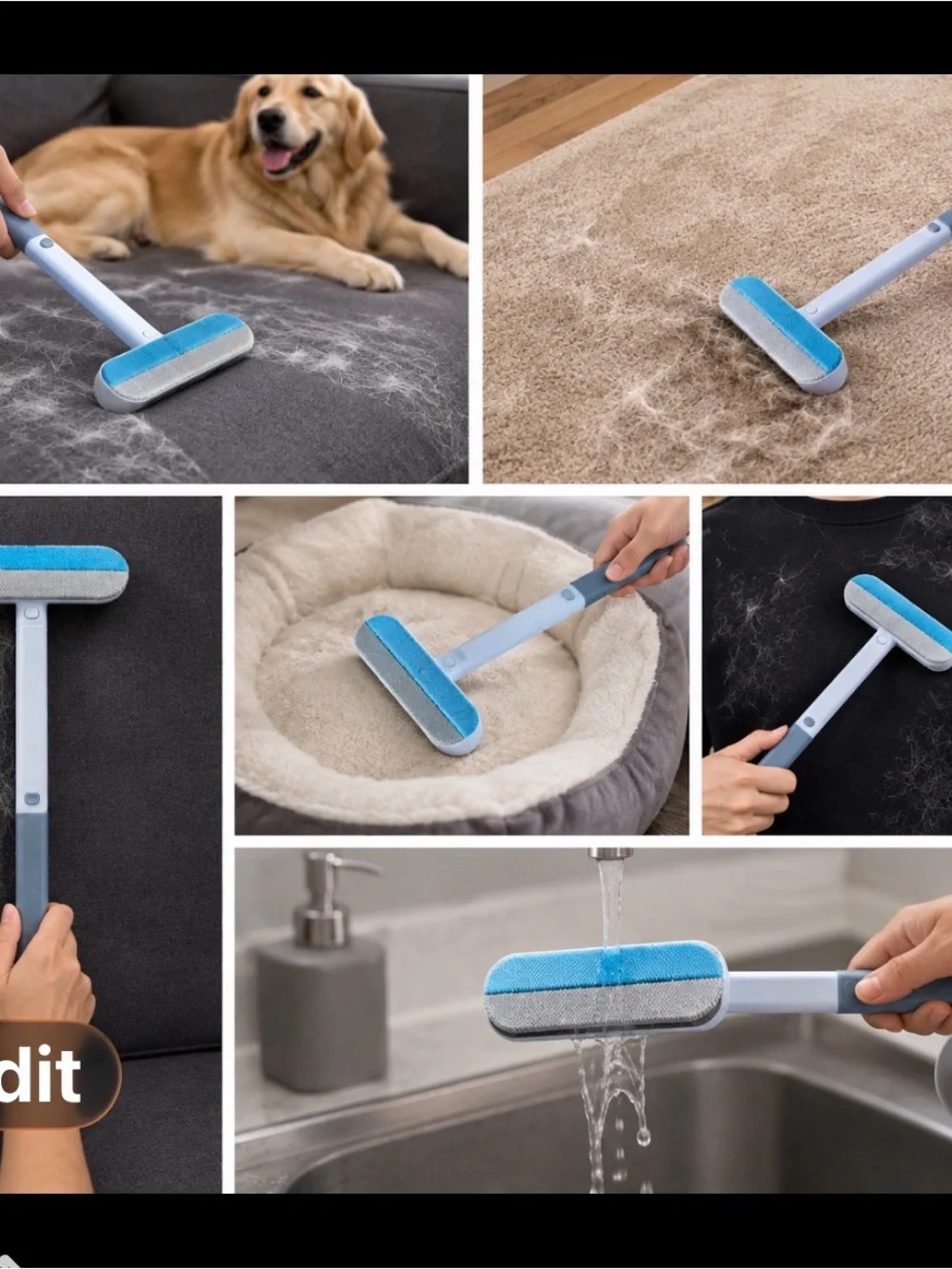 Pet Hair Remover Brush - Blue |